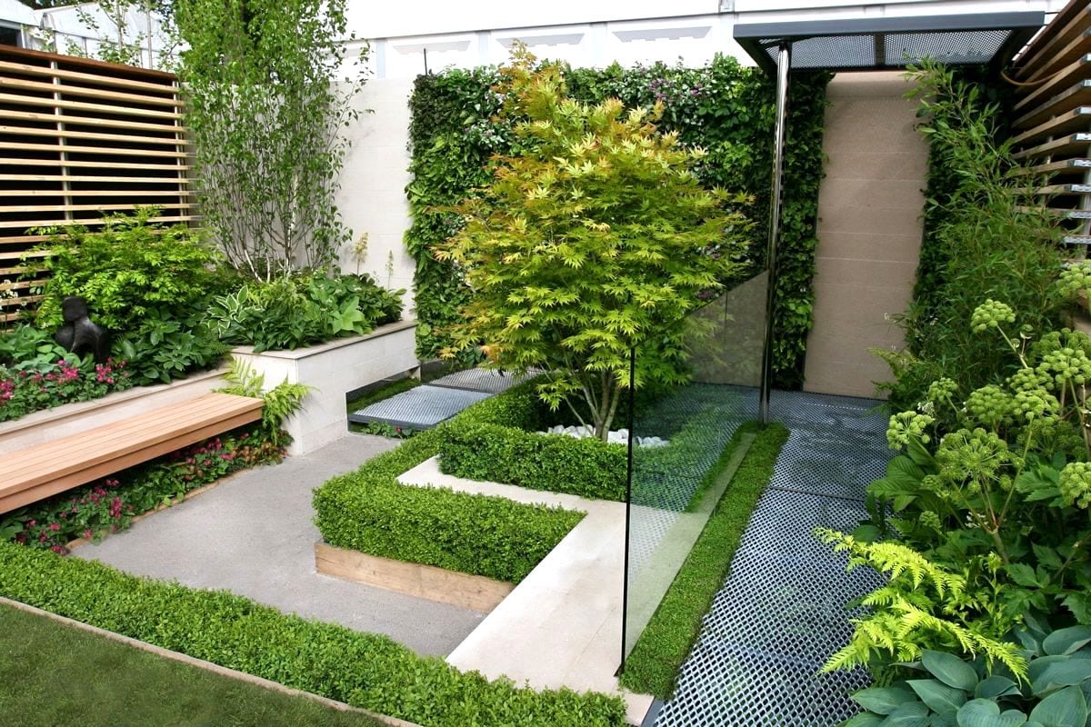 En vakker minimalistisk hage