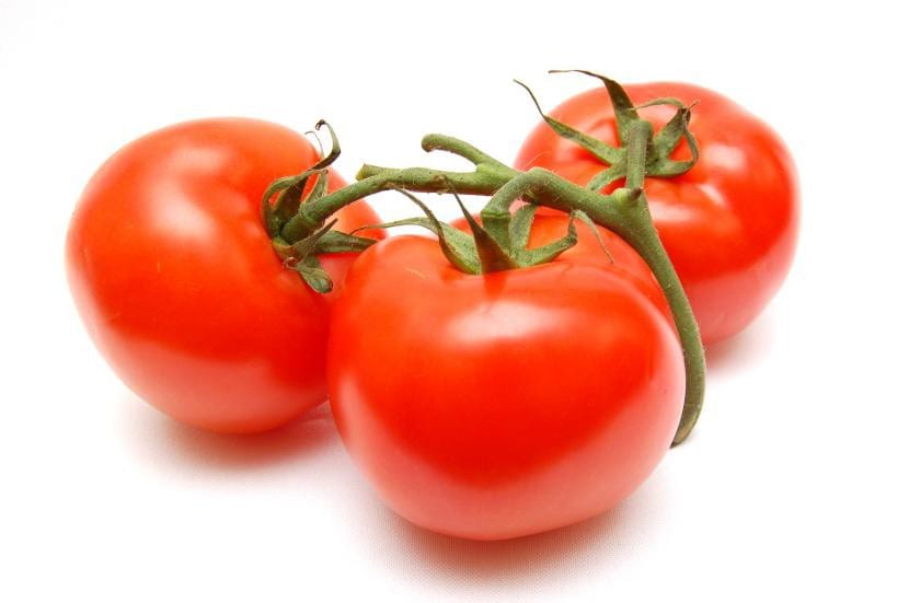 Tre nyplukkede modne tomater
