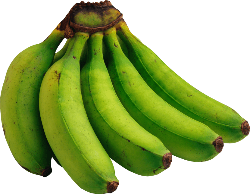 Grønne bananer spises rå