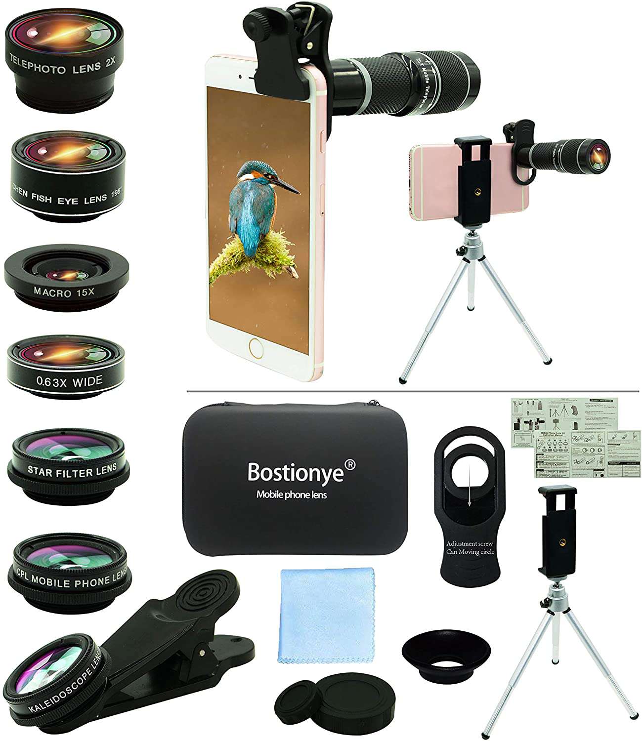 Bostionye Cell Phone Camera Lens Kit