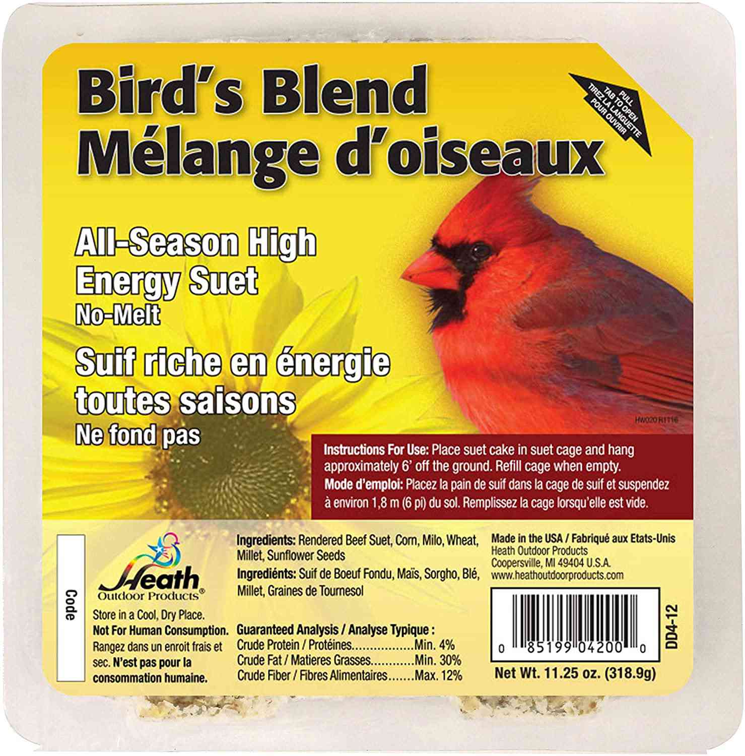 Heath Outdoor Products Birdie's Blend Suet Cake