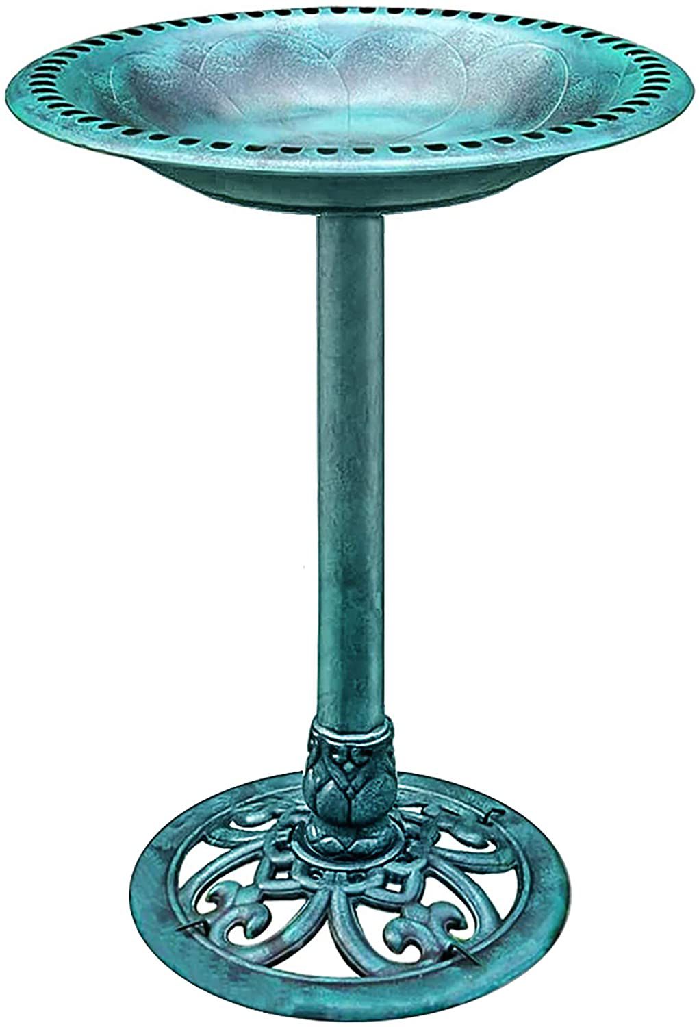 VIVOHOME 28 Inch Height Polyresin Lightweight Antique Outdoor Garden Bird Bath