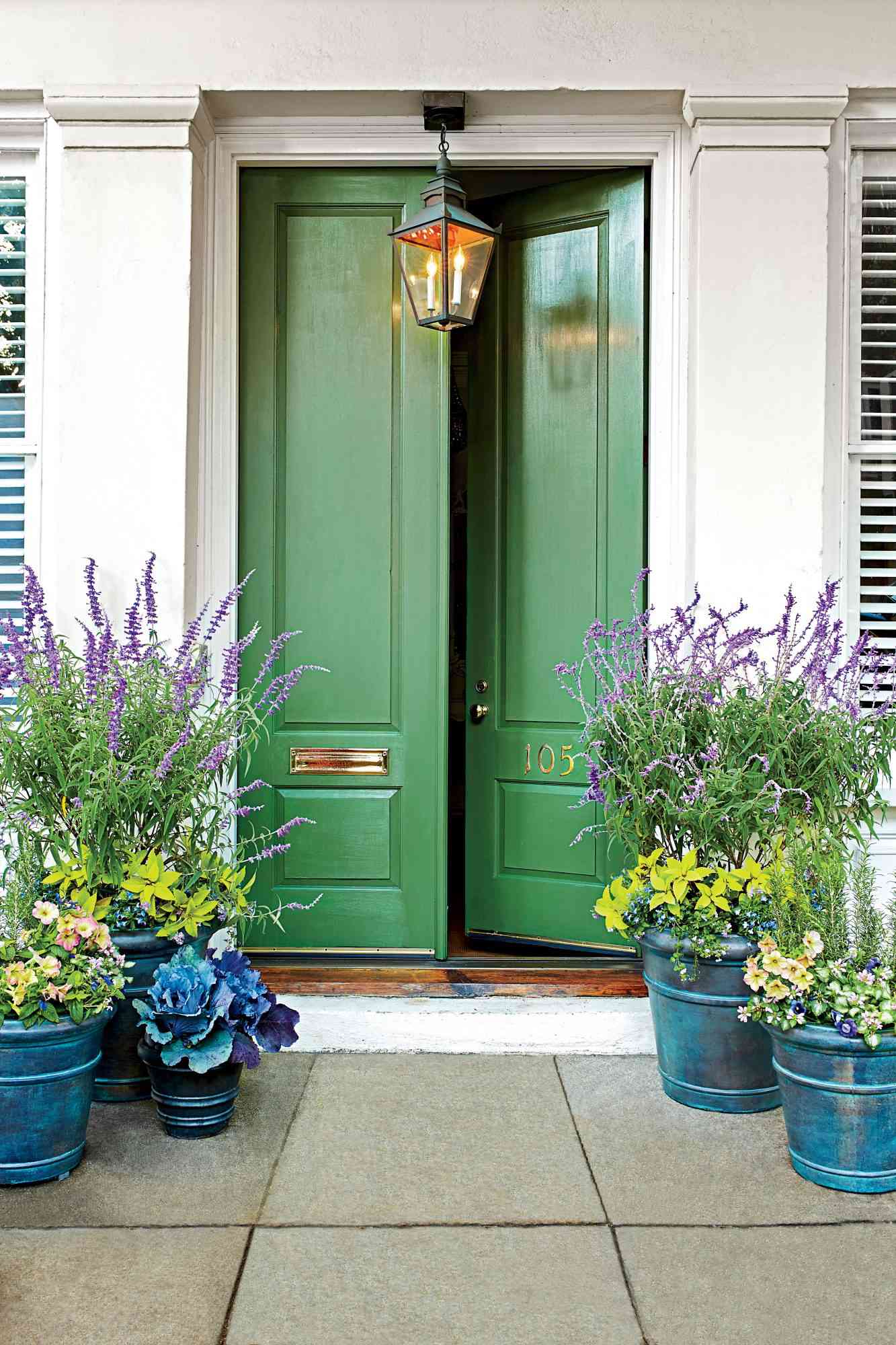 Green to Envy Front Door Containers