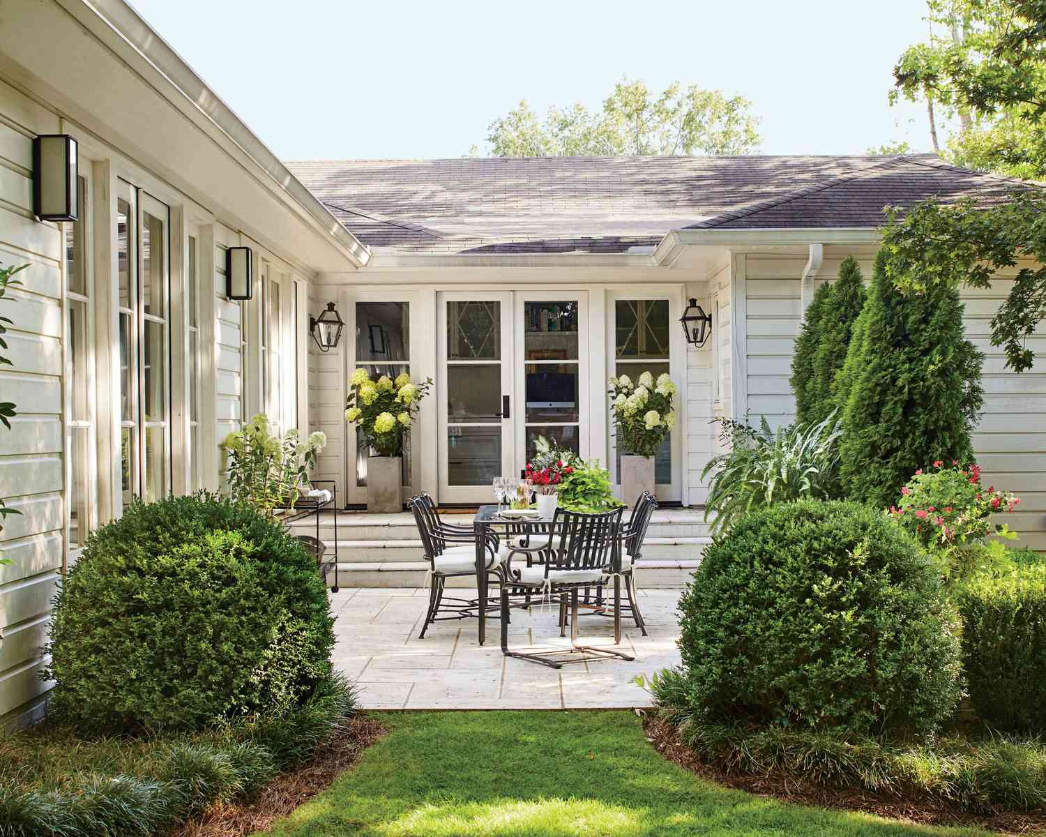 White Patio with French Doors After