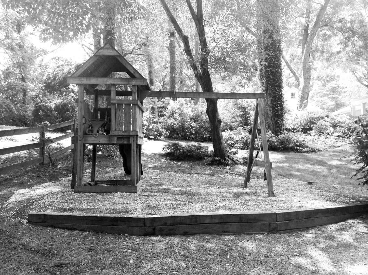 Backyard with Swing Set