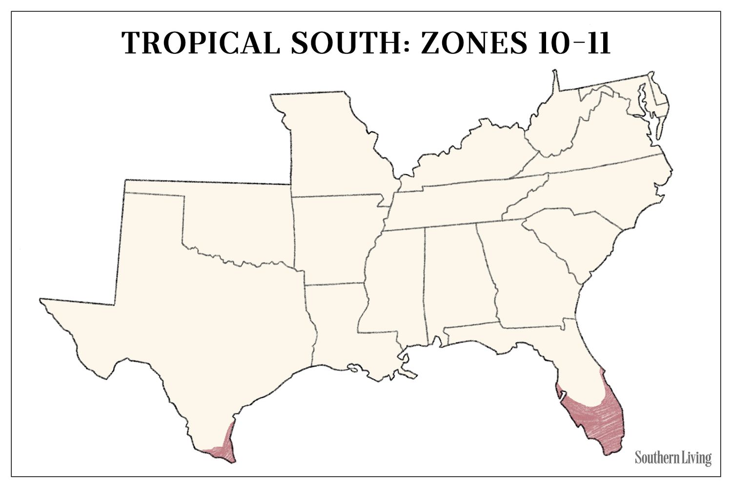 USDA Planting Zones 10-11 Map
